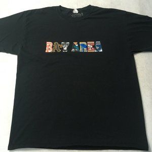 #A Fruit of the Loom Bay Area Black Tee Shirt Men's Size XL Heavy Cotton Regular